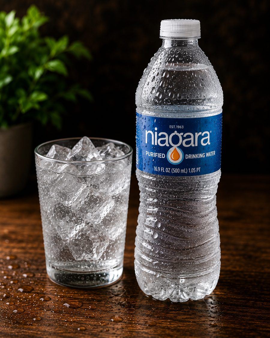 Bottle of purified drinking water